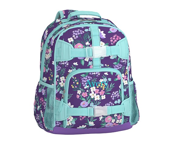 mackenzie purple flower bouquet backpack