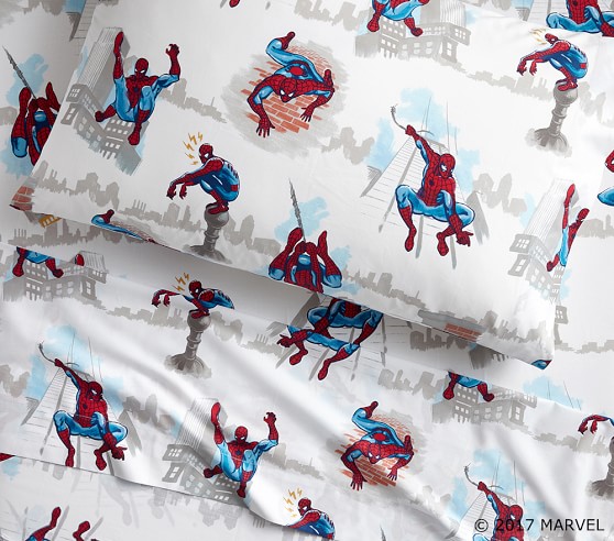 pottery barn spiderman sheets