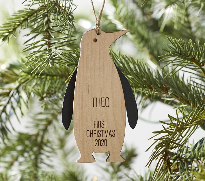 west elm x pbk Baby's First Christmas Wooden Penguin