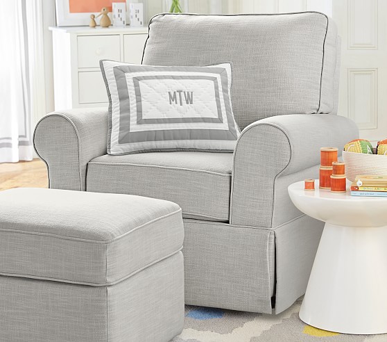 gray glider with ottoman