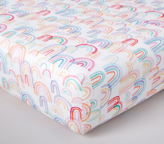 rainbow crib sheet