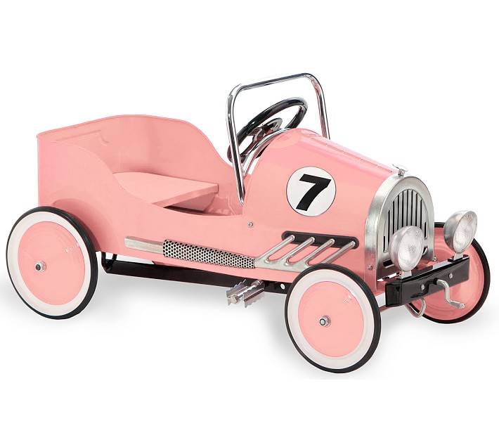 vintage pink pedal car