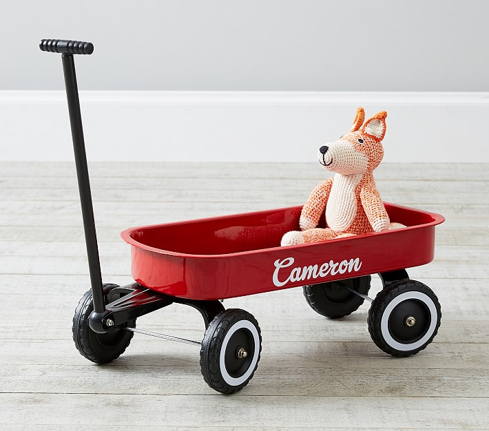 red pull along wagon