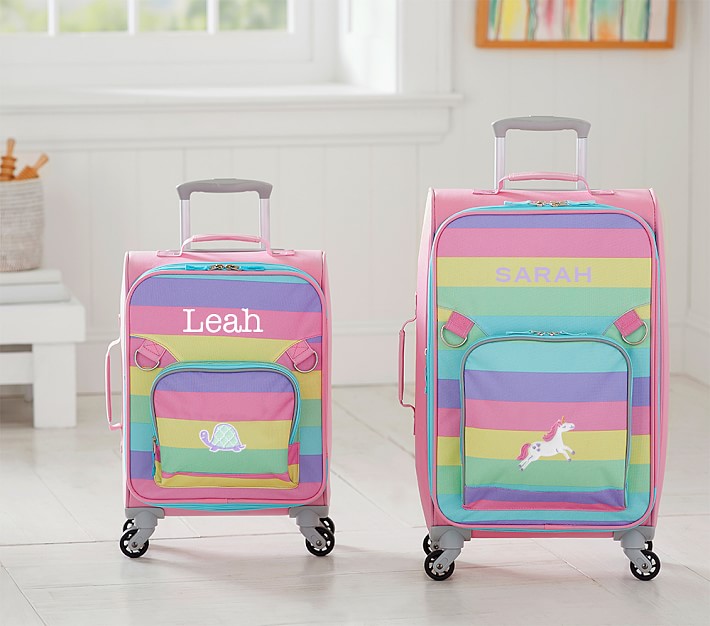 Fairfax Rainbow Multi Stripe Spinner Kids Luggage Pottery Barn Kids