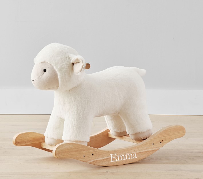 lamb plush nursery rocker