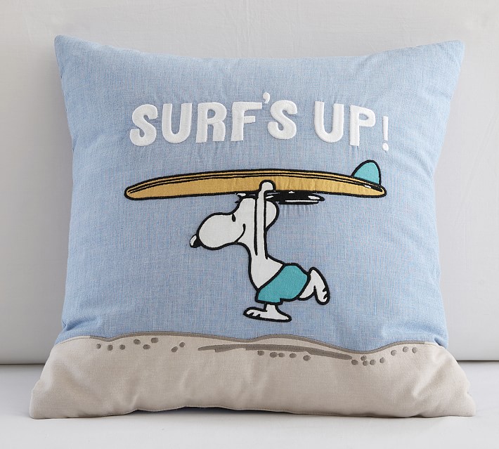 Snoopy Surfs Up Pillow Pottery Barn Kids