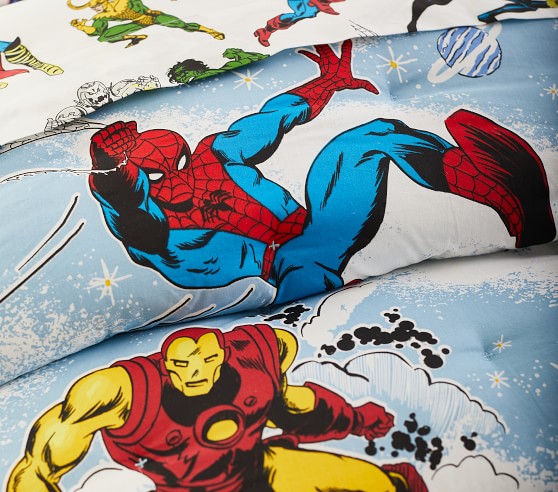 Glow In The Dark Marvel Heroes Comforter Shams Pottery Barn Kids