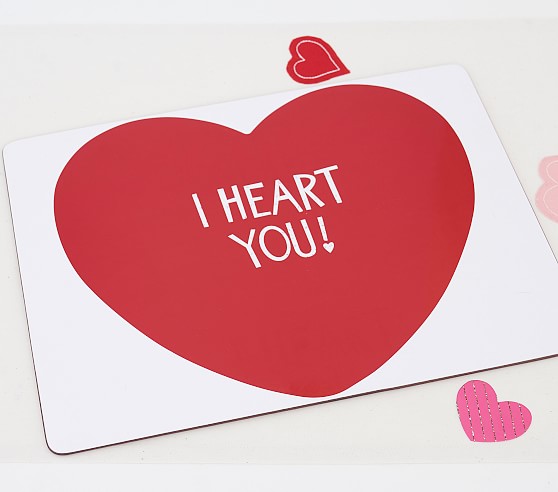Pink Hearts Love Gift Picture Placemats in Gift Box LOVE-1P