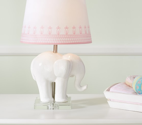 Ceramic Elephant Base Kids Lamp, Elephant Table Lamp Nursery
