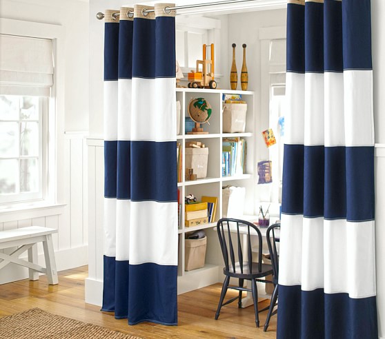 Rugby Kids Blackout Curtain Pottery Barn Blackout Curtain Pottery Barn Kids, Rugby Stripe Curtains
