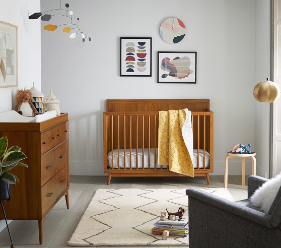 mid century modern convertible crib