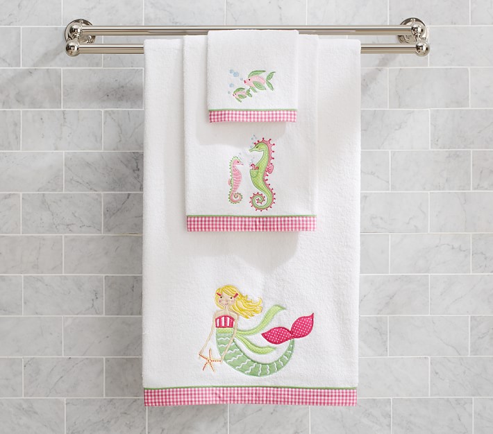 Cute Mermaid Kids Bath Towel Pottery Barn Kids