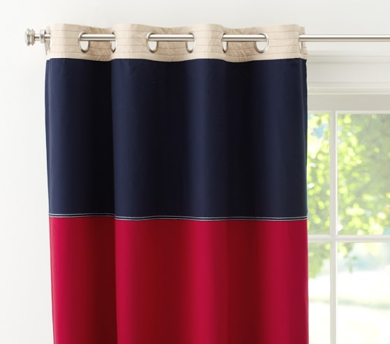 Rugby Kids Blackout Curtain Pottery Barn Blackout Curtain Pottery Barn Kids, Rugby Stripe Curtains