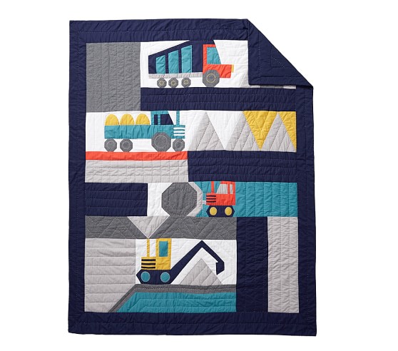pottery barn construction bedding