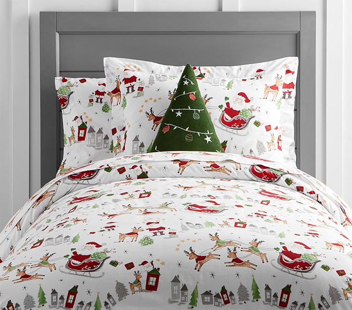pottery barn christmas duvet
