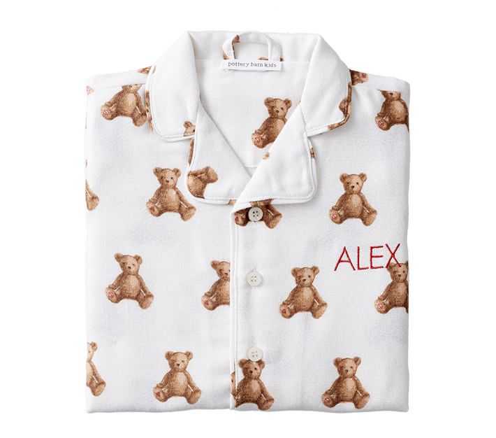 teddy bear material pyjamas