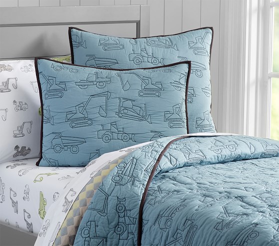 pottery barn construction bedding