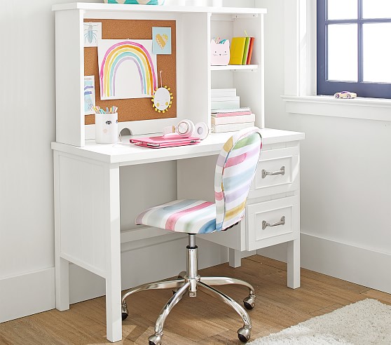 Costway 2-Piece White Rectangular Wood Top Kids Desk and Chair Set Bar  Table Set Study Writing Desk with Hutch Bookshelves HY10013WH - The Home  Depot