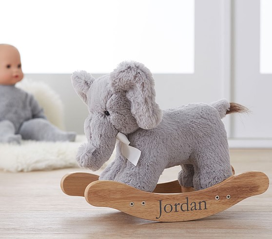 elephant plush nursery rocker