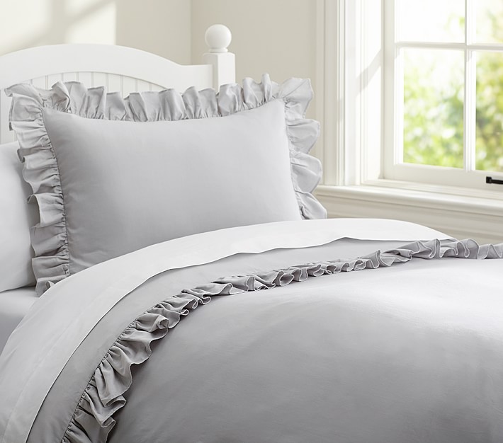 Ruffle Collection Duvet Cover Pottery, Twin Size Ruffle Bedding