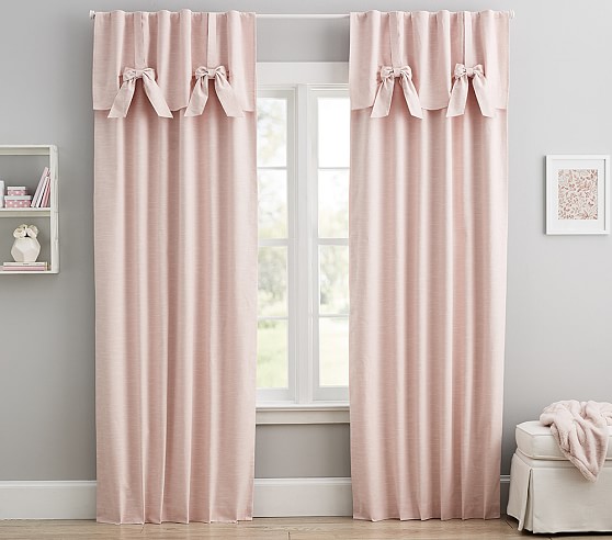 Nursery Curtains with bows for Babies /& Toddler/'s Window Bedroom Dots Grey