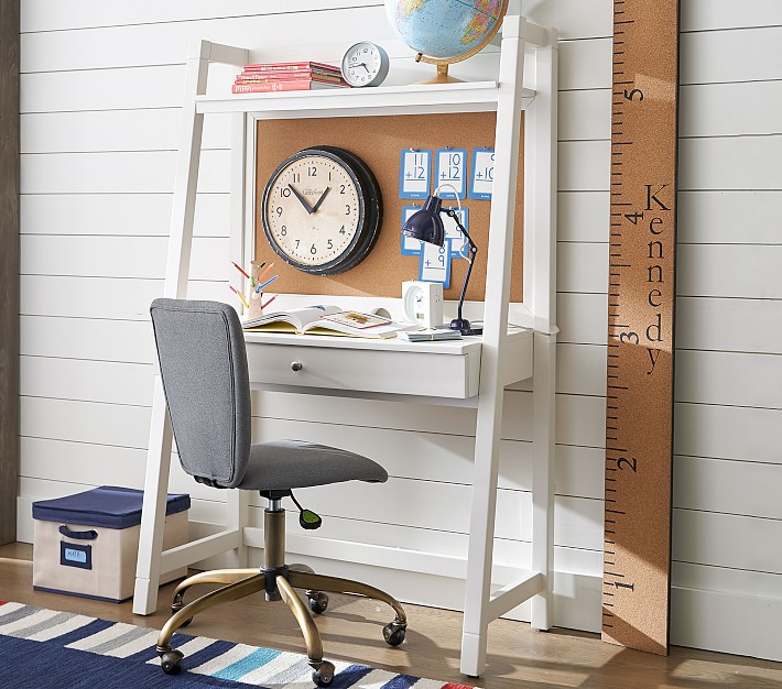 Morgan Leaning Wall Kids Desk Pottery Barn - Leaning Wall Desk With Shelves