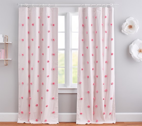 Pom Pom Applique Kids Blackout Curtain Pottery Barn Kids