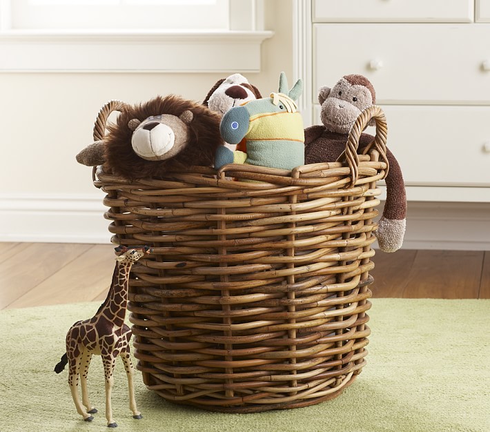 gray toy basket