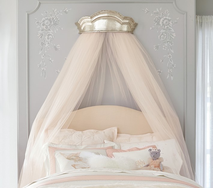 Monique Lhuillier Metallic Cornice Bed, Canopy Bed Covers Queen