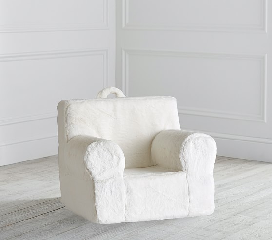 My First Ivory Faux Fur Anywhere Chair Toddler Armchair Pottery Barn Kids