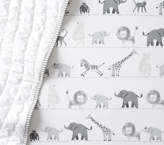 Lawson Linen Baby Bedding Set Pottery, Zoo Animal Baby Bedding Sets