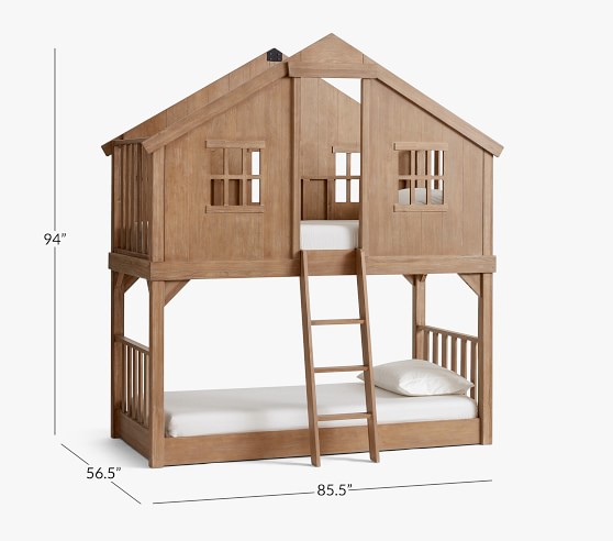 Tree House Twin Over Kids Bunk Bed, Treehouse Loft Bunk Bed