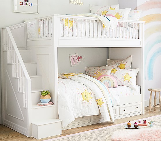 Fillmore Twin Over Stair Bunk Bed, Bunk Bed Pads