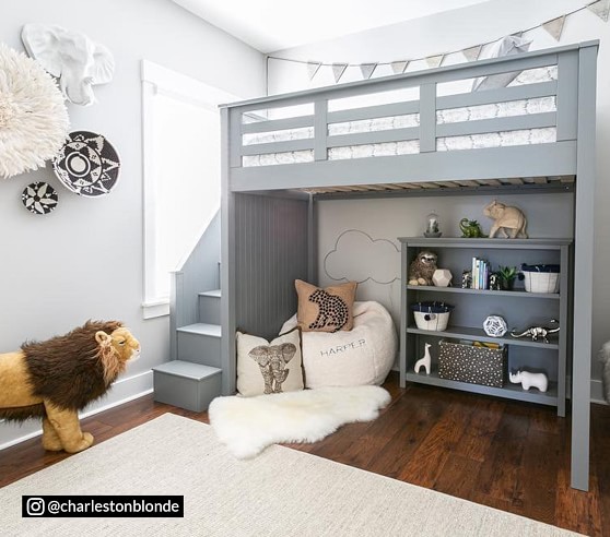 Catalina Stair Loft Bed For Kids, Teen Twin Loft Bed