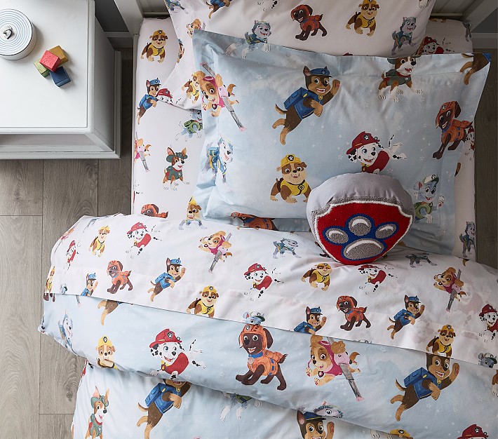 Paw Patrol Organic Sheet Set Pillowcases Pottery Barn Kids Paw Patrol Organic Sheet Set, Police Baby Bedding