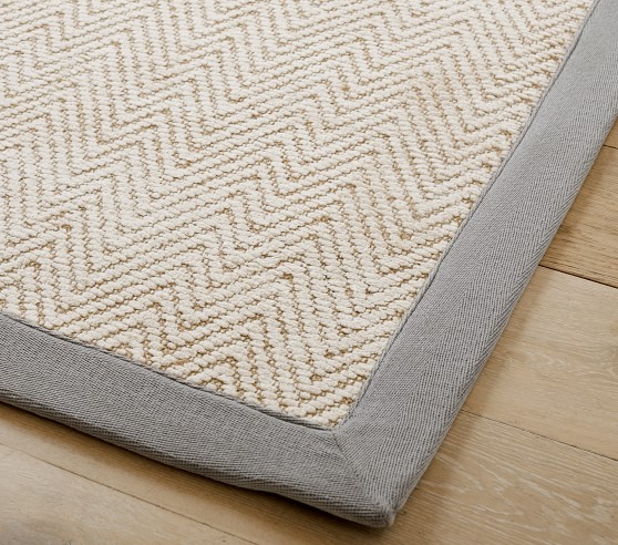 Boys Chenille Jute Thick Solid Border, Jute And Chenille Rug