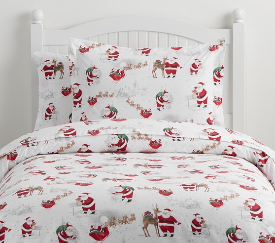 pottery barn santa sheets