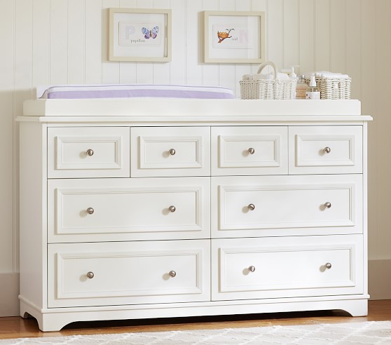 Fillmore Extra Wide Changing Table, White Dresser Topper
