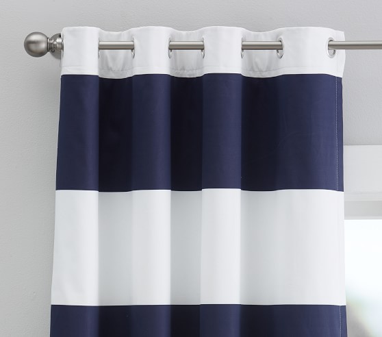 Preppy Rugby Stripe Blackout Curtain Panel Pottery Barn Kids Preppy Rugby Stripe Blackout Curtain, Rugby Stripe Curtains