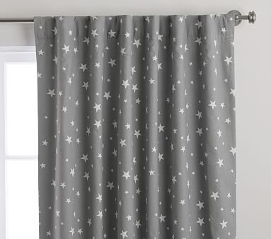 Shining Star Glow-in-the-Dark Blackout Curtain, 63 Inches, Grey