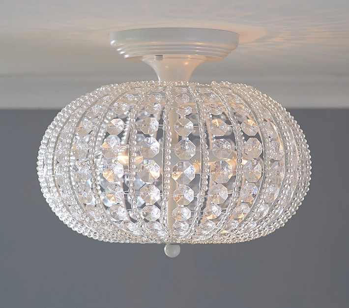 Clear Acrylic Round Kids Flush Mount, Small Bathroom Chandeliers Flush Mount