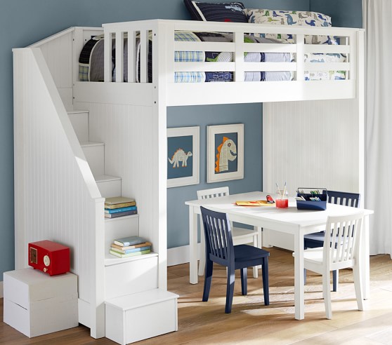 Catalina Stair Loft Bed For Kids, Pottery Barn Bunk Bed With Desk