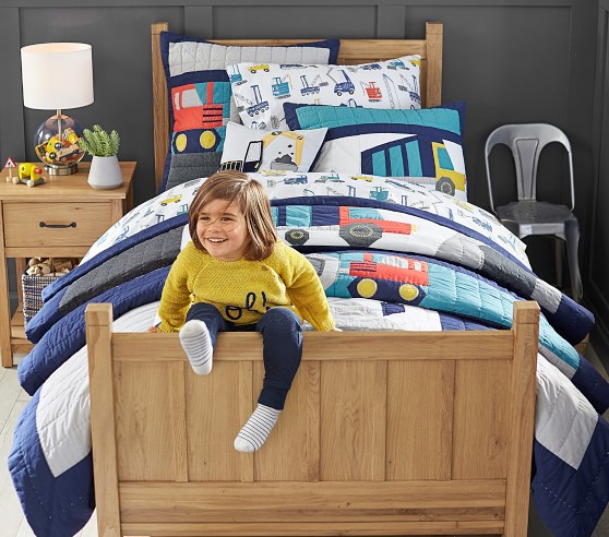 pottery barn construction bedding