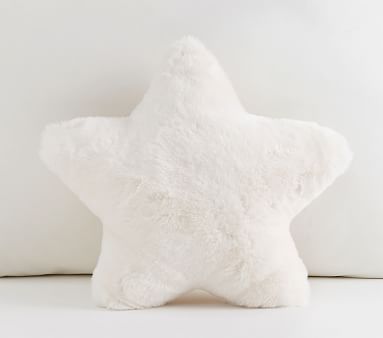 Fur Star Pillow, Ivory