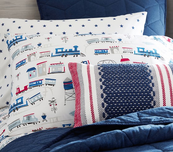 pottery barn train sheets