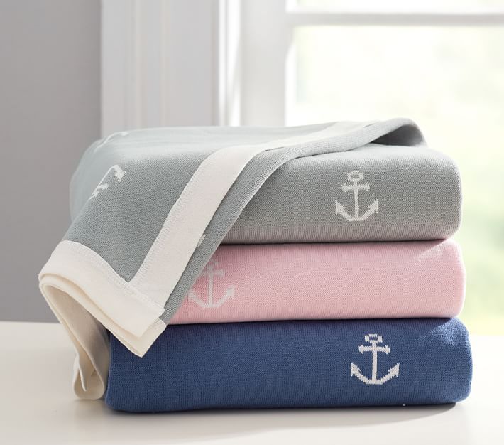 Knit Anchor Baby Blanket Pottery Barn Kids