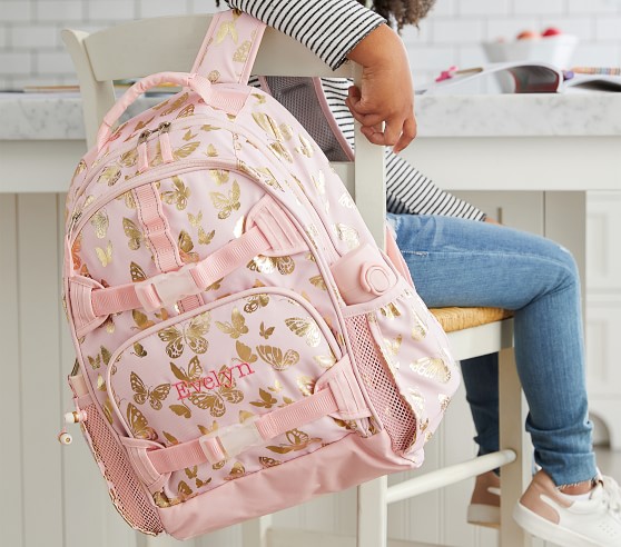 pink gold backpack