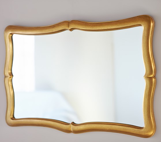 Wood Rectangular Gold Leafed Framed, Rectangle Gold Framed Mirror