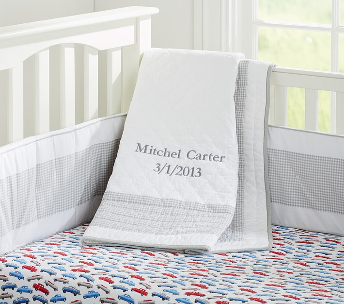 gingham baby bedding