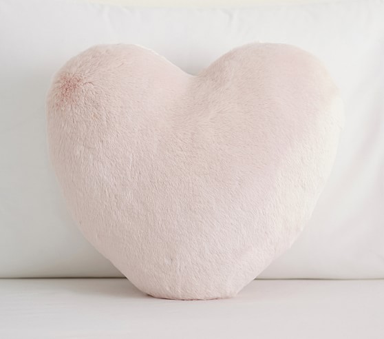 fuzzy heart pillow